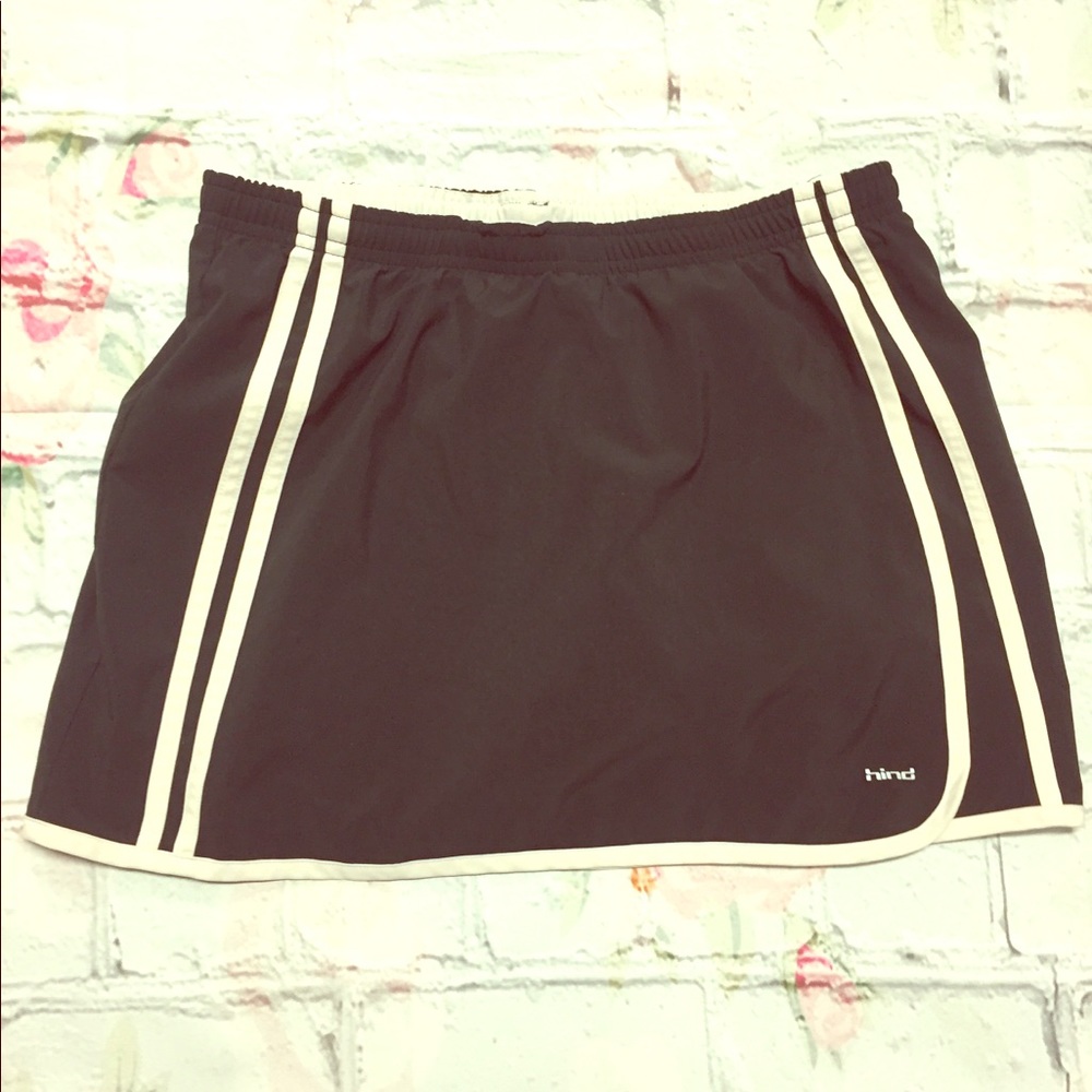 Hind Black & White Striped Tennis Skirt SZ Small